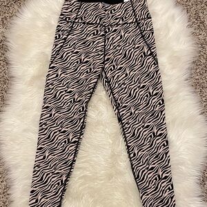 Victoria's Secret Black and White Zebra Print Leggings